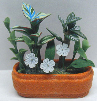 Dollhouse Miniature Blue Daisies-Trop Plant